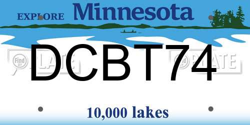 DCBT74 Minnesota License Plate