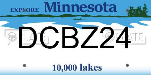 DCBZ24 Minnesota License Plate