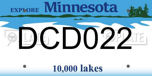 DCD022 Minnesota License Plate