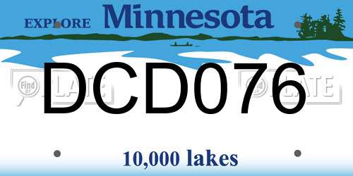 DCD076 Minnesota License Plate