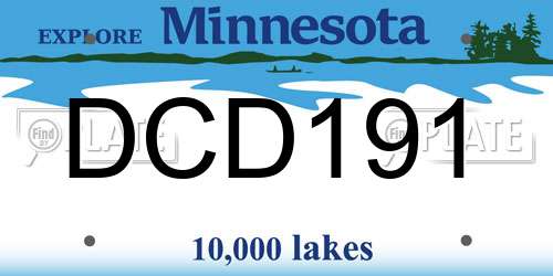 DCD191 Minnesota License Plate