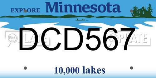 DCD567 Minnesota License Plate