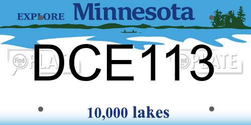DCE113 Minnesota License Plate