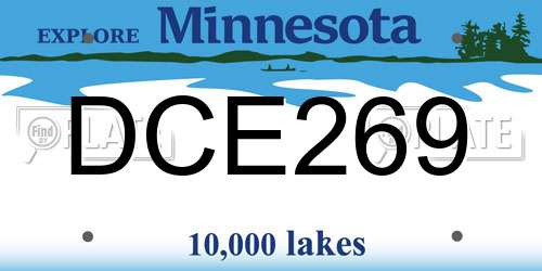DCE269 Minnesota License Plate