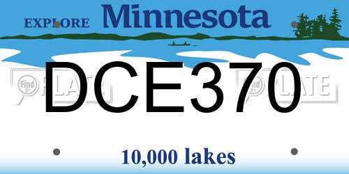 DCE370 Minnesota License Plate
