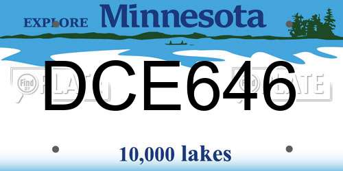 DCE646 Minnesota License Plate
