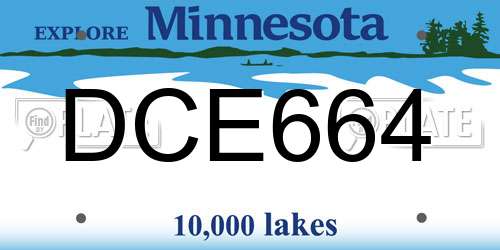 DCE664 Minnesota License Plate
