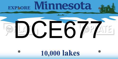 DCE677 Minnesota License Plate