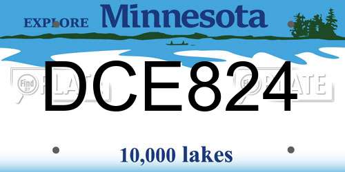 DCE824 Minnesota License Plate