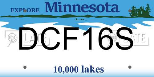 DCF16S Minnesota License Plate