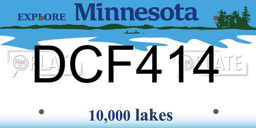 DCF414 Minnesota License Plate