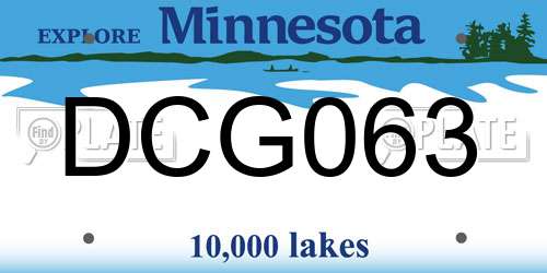 DCG063 Minnesota License Plate