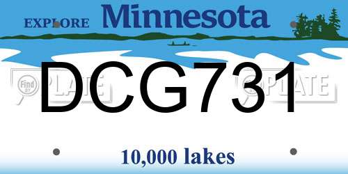 DCG731 Minnesota License Plate