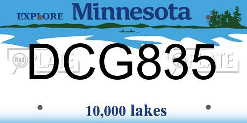 DCG835 Minnesota License Plate