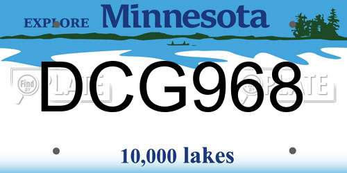 DCG968 Minnesota License Plate
