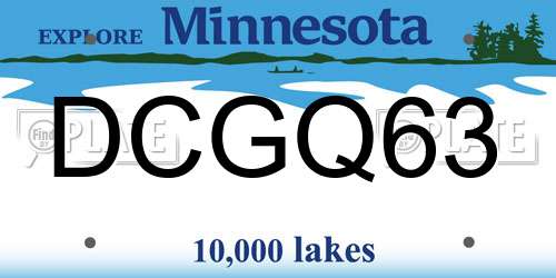 DCGQ63 Minnesota License Plate