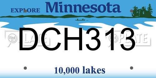 DCH313 Minnesota License Plate