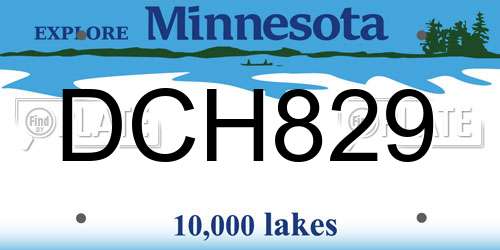 DCH829 Minnesota License Plate