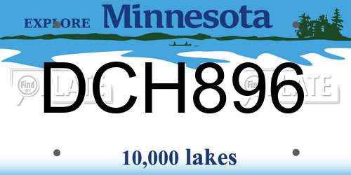 DCH896 Minnesota License Plate