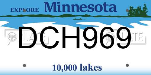 DCH969 Minnesota License Plate
