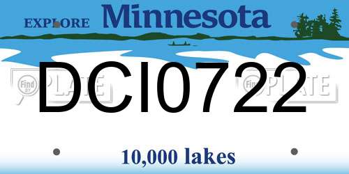 DCI0722 Minnesota License Plate
