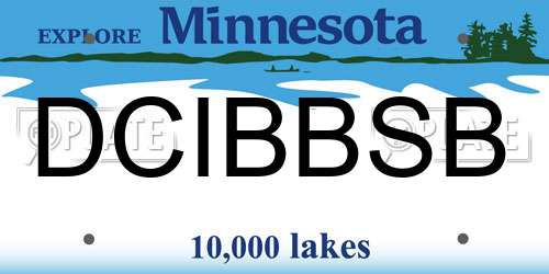 DCIBBSB Minnesota License Plate