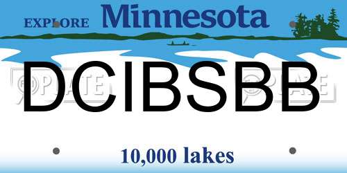 DCIBSBB Minnesota License Plate