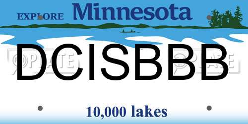 DCISBBB Minnesota License Plate