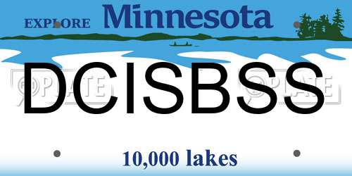 DCISBSS Minnesota License Plate
