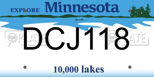 DCJ118 Minnesota License Plate