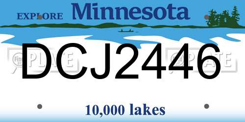 DCJ2446 Minnesota License Plate