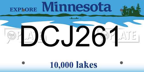 DCJ261 Minnesota License Plate