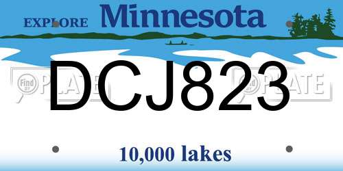 DCJ823 Minnesota License Plate