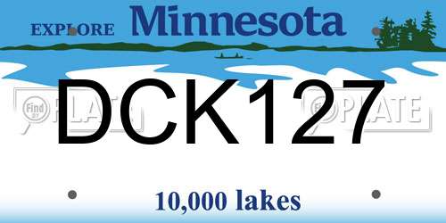 DCK127 Minnesota License Plate