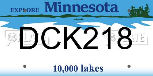 DCK218 Minnesota License Plate