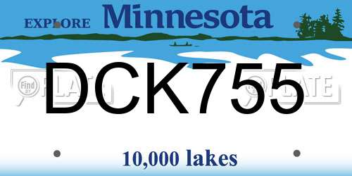 DCK755 Minnesota License Plate