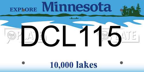 DCL115 Minnesota License Plate