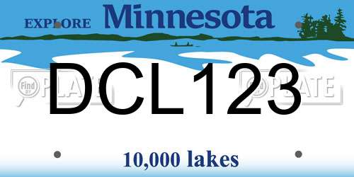 DCL123 Minnesota License Plate
