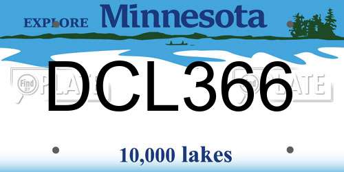 DCL366 Minnesota License Plate