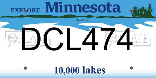 DCL474 Minnesota License Plate