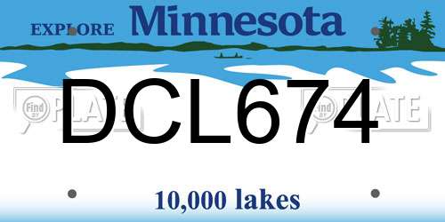 DCL674 Minnesota License Plate