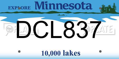 DCL837 Minnesota License Plate