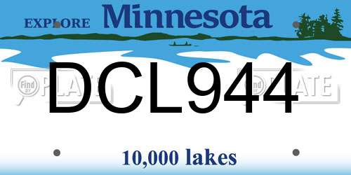 DCL944 Minnesota License Plate