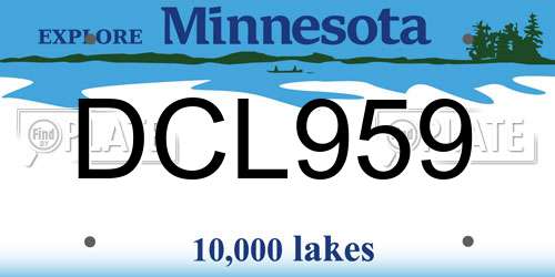 DCL959 Minnesota License Plate