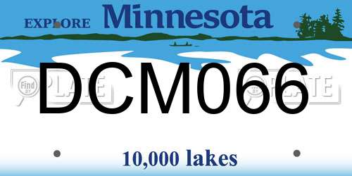 DCM066 Minnesota License Plate