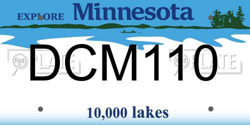 DCM110 Minnesota License Plate
