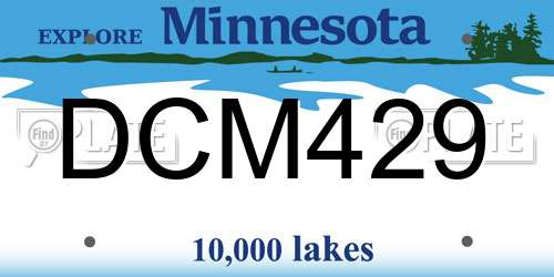 DCM429 Minnesota License Plate