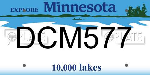 DCM577 Minnesota License Plate