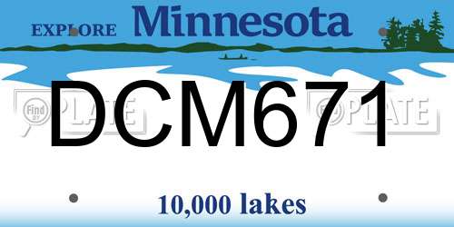 DCM671 Minnesota License Plate