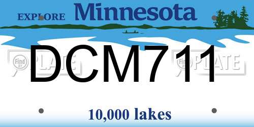 DCM711 Minnesota License Plate